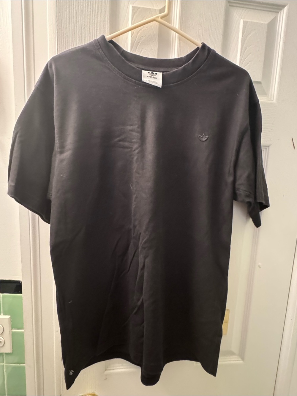 adidas Black Short Sleeve Trefoil Logo Tee